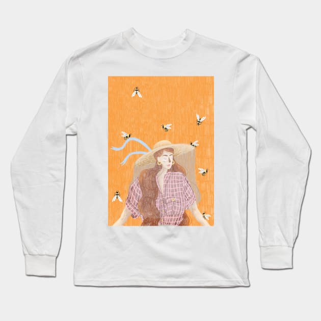 Beekeeper Lady Long Sleeve T-Shirt by Jess Illustrates